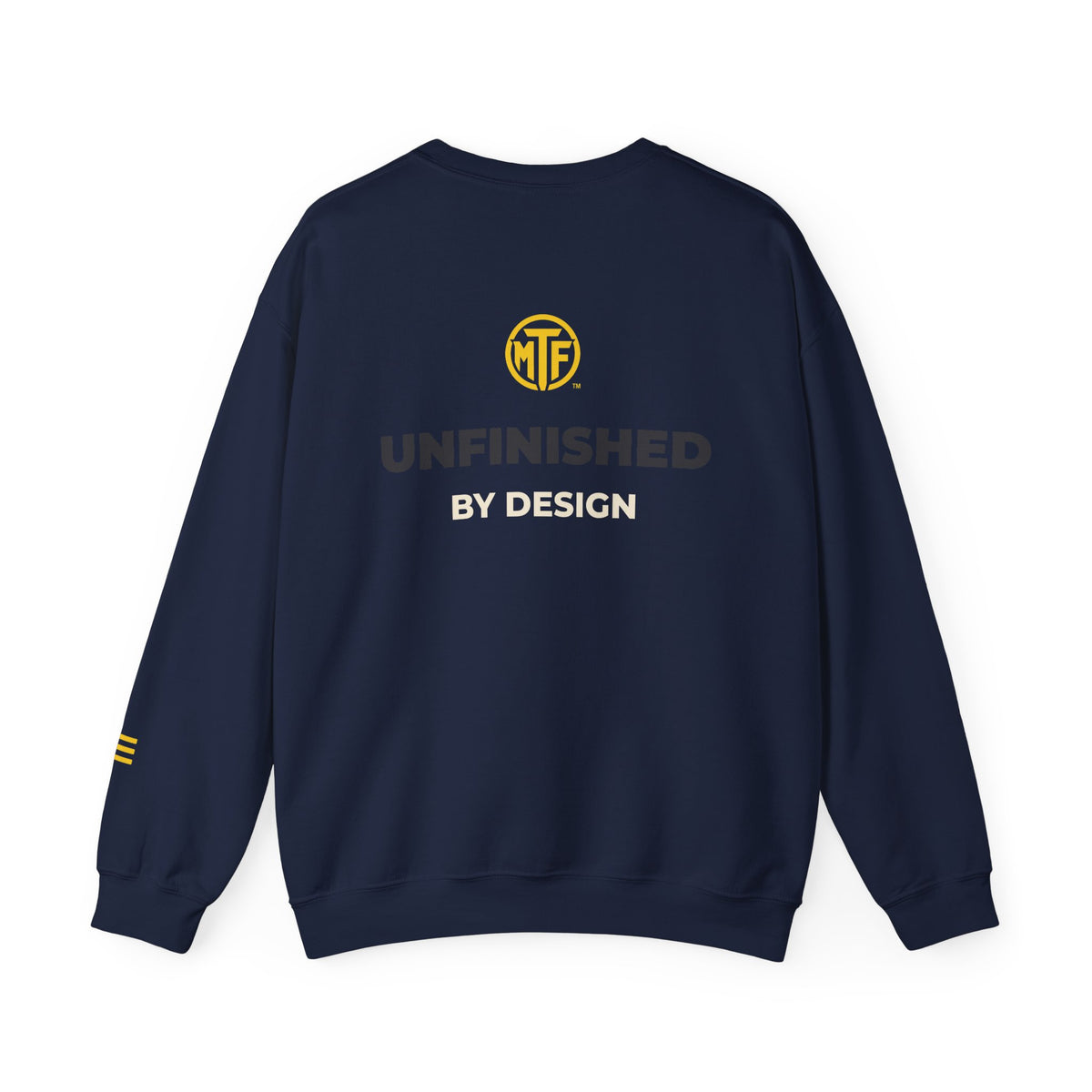 Crewneck Sweatshirt — "Unfinished by Design" Minimal Logo Pullover