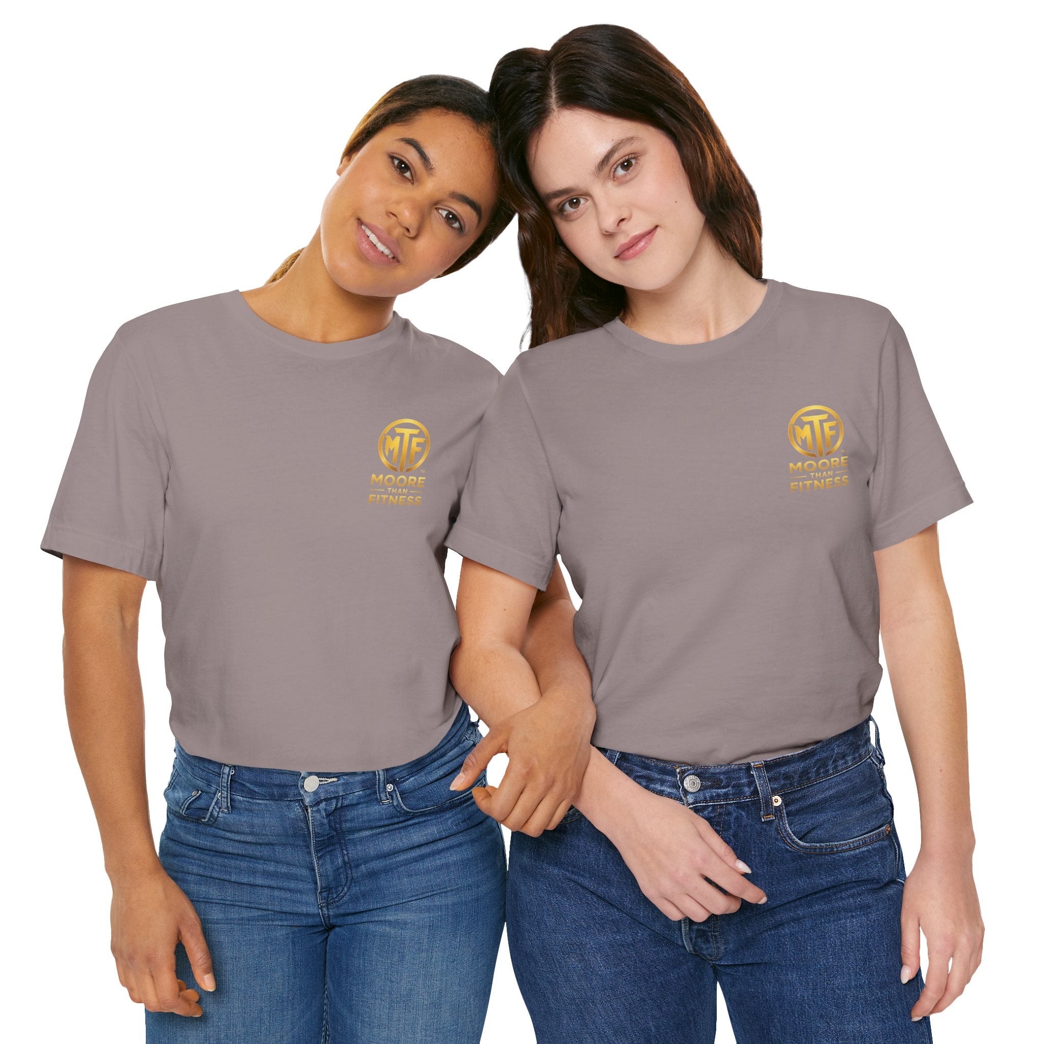 Moore Than Fitness Tee – Gold Logo Short Sleeve Shirt