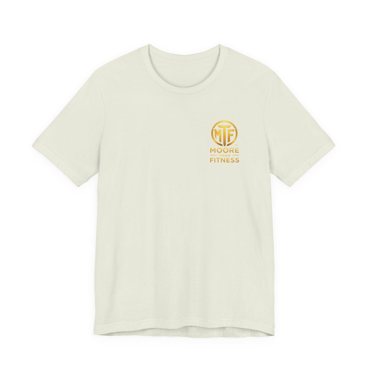 Moore Than Fitness Tee – Gold Logo Short Sleeve Shirt