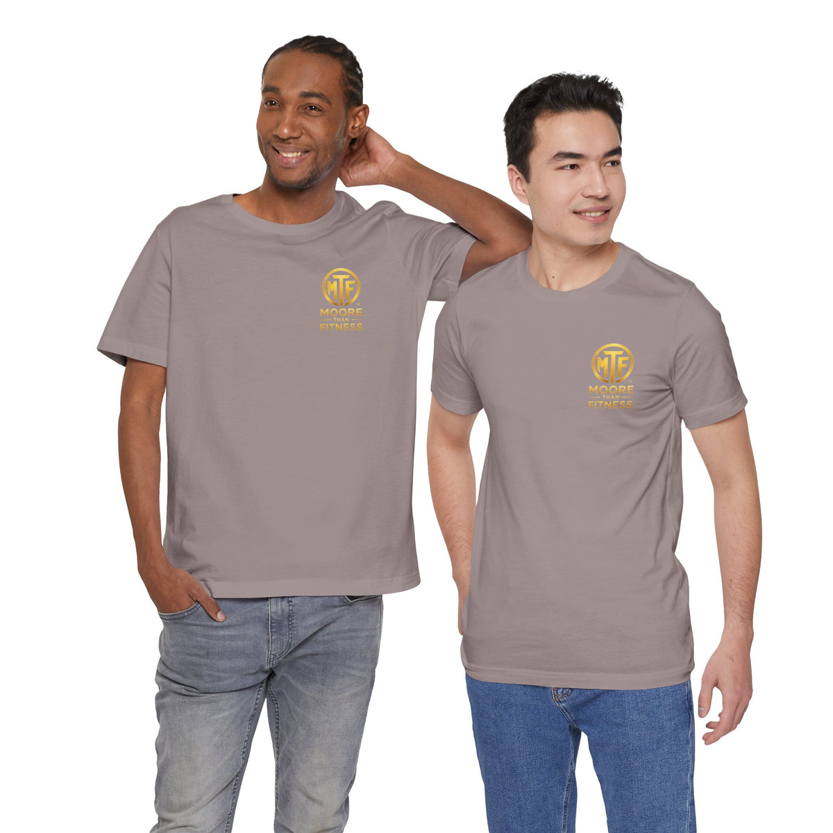 Moore Than Fitness Tee – Gold Logo Short Sleeve Shirt