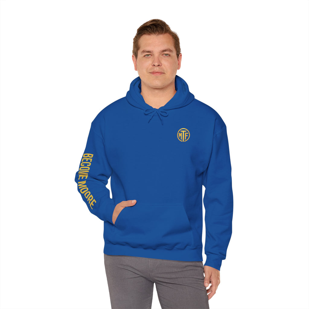 Signature Moore Than Fitness Logo Hoodie — "Become Moore" Sleeve Pullover
