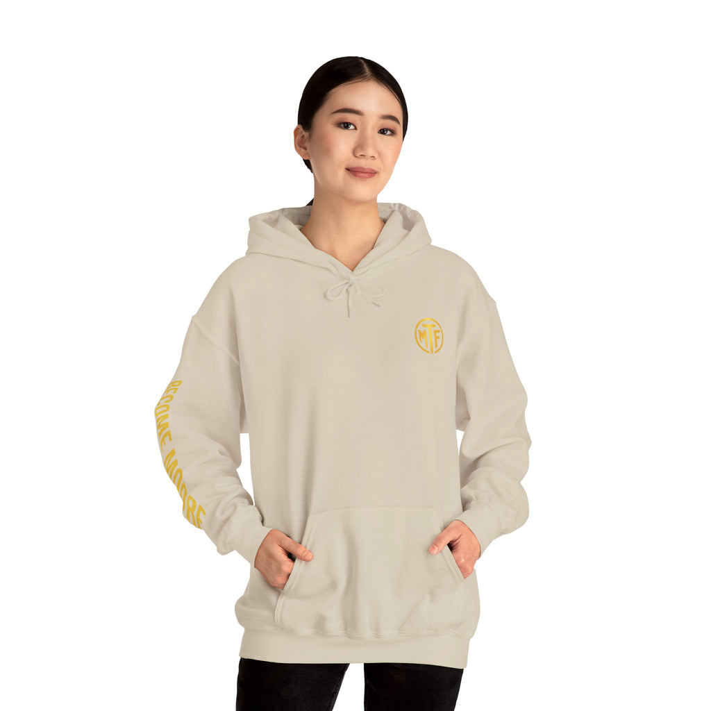 Signature Moore Than Fitness Logo Hoodie — "Become Moore" Sleeve Pullover
