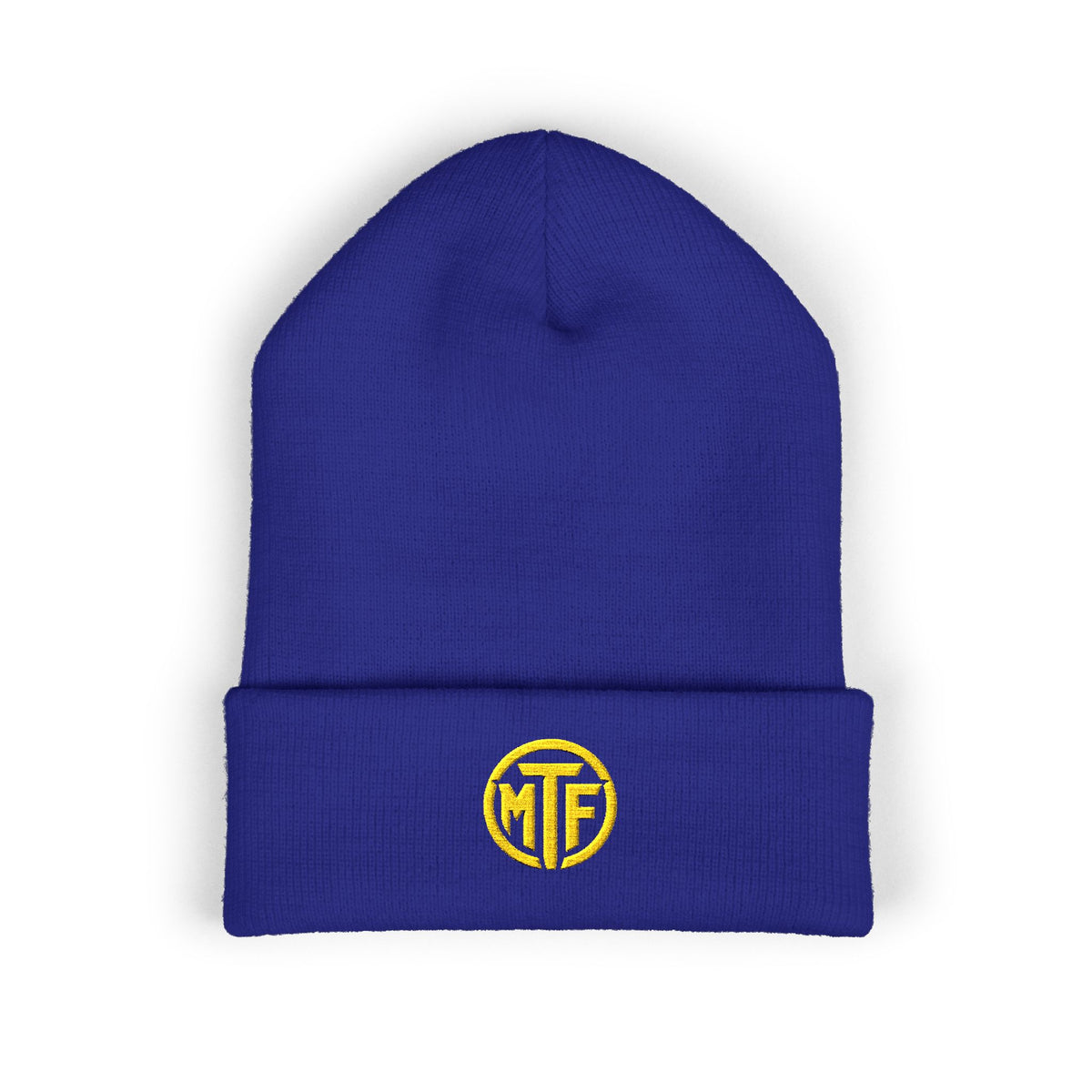 Embroidered Monogram Cuffed Beanie — Classic Knit Winter Hat