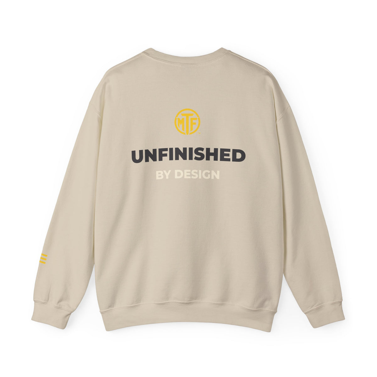 Crewneck Sweatshirt — "Unfinished by Design" Minimal Logo Pullover
