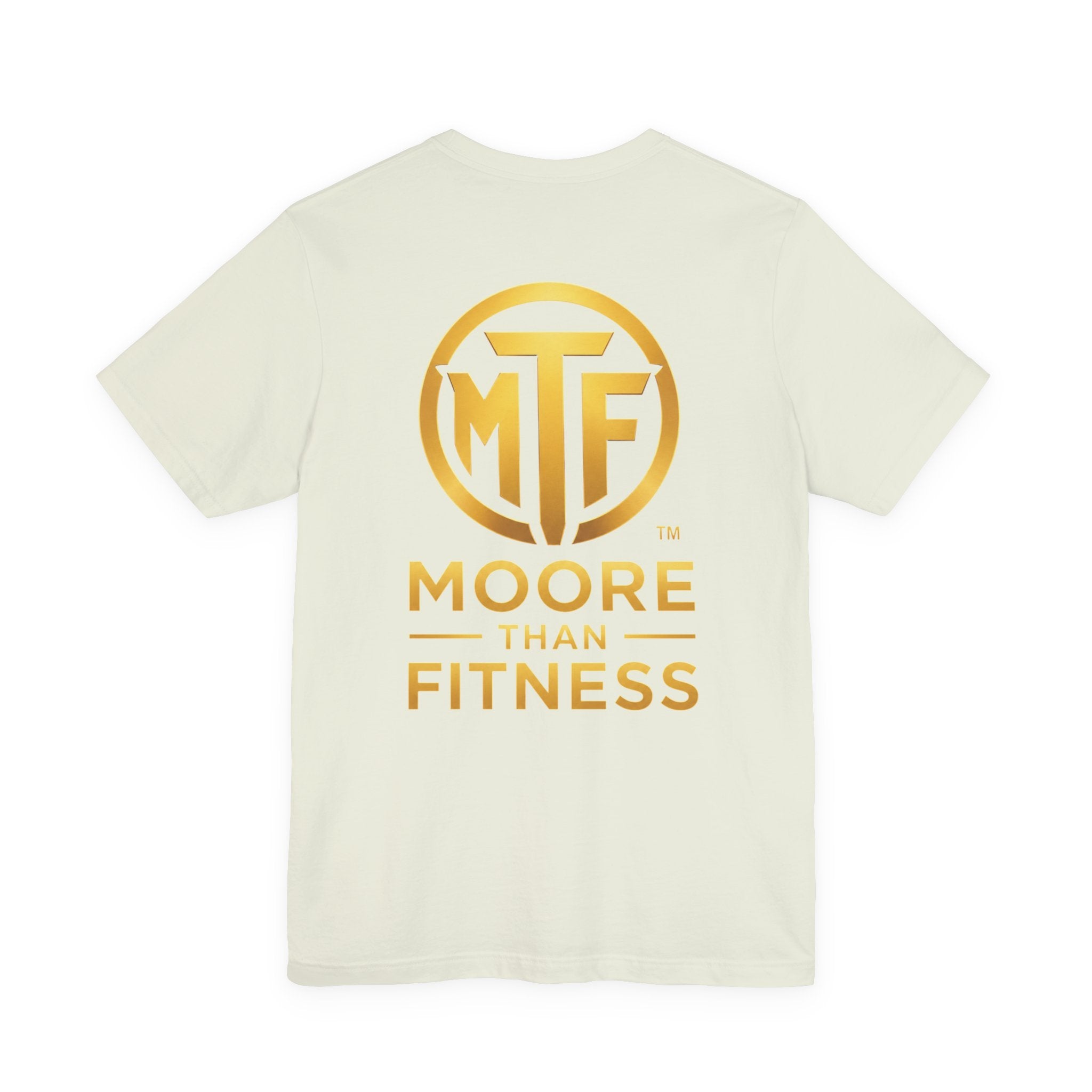 Moore Than Fitness Tee – Gold Logo Short Sleeve Shirt