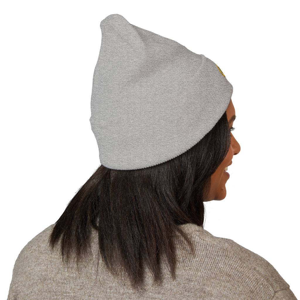 Embroidered Monogram Cuffed Beanie — Classic Knit Winter Hat