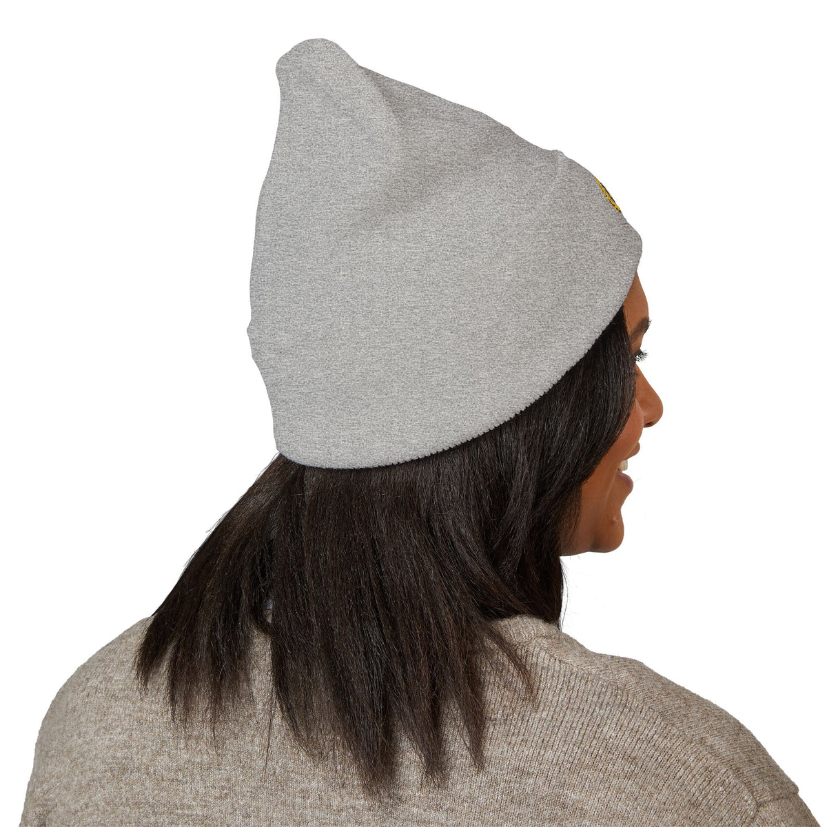Embroidered Monogram Cuffed Beanie — Classic Knit Winter Hat
