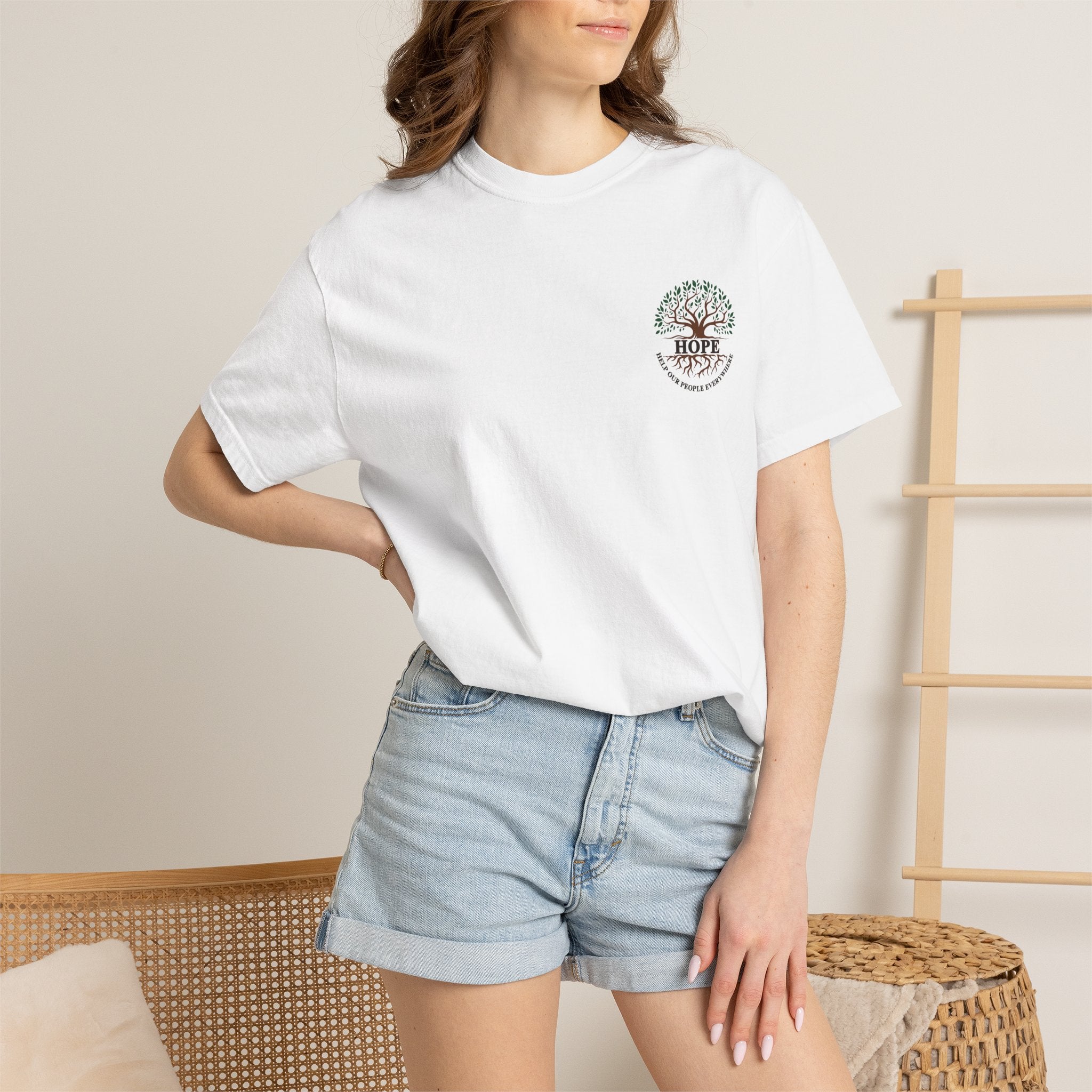 Hope Tree T-Shirt — "Help Our People Everywhere" Comfort Tee