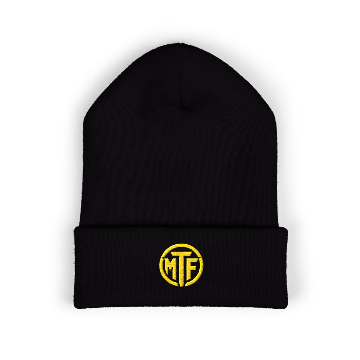 Embroidered Monogram Cuffed Beanie — Classic Knit Winter Hat