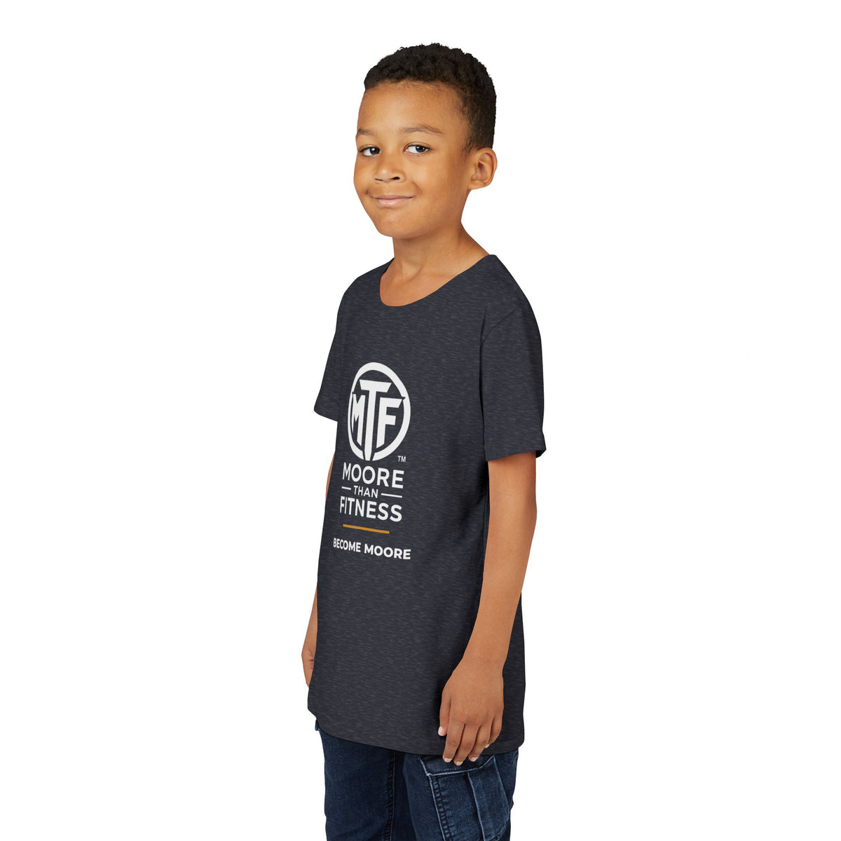 Youth Tee — Moore Than Fitness 'Become Moore' Logo Tee (Move With Purpose)
