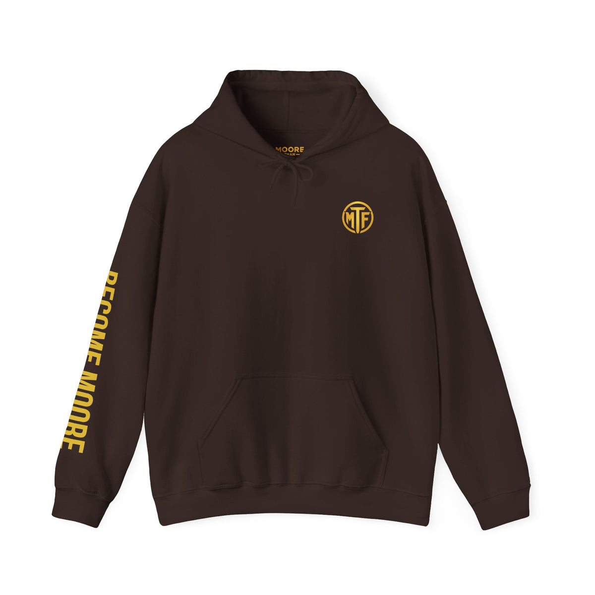 Signature Moore Than Fitness Logo Hoodie — "Become Moore" Sleeve Pullover