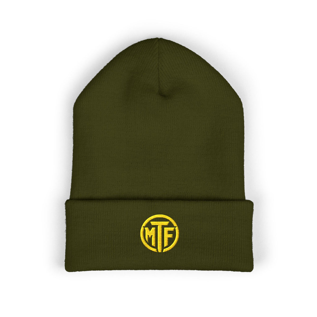 Embroidered Monogram Cuffed Beanie — Classic Knit Winter Hat