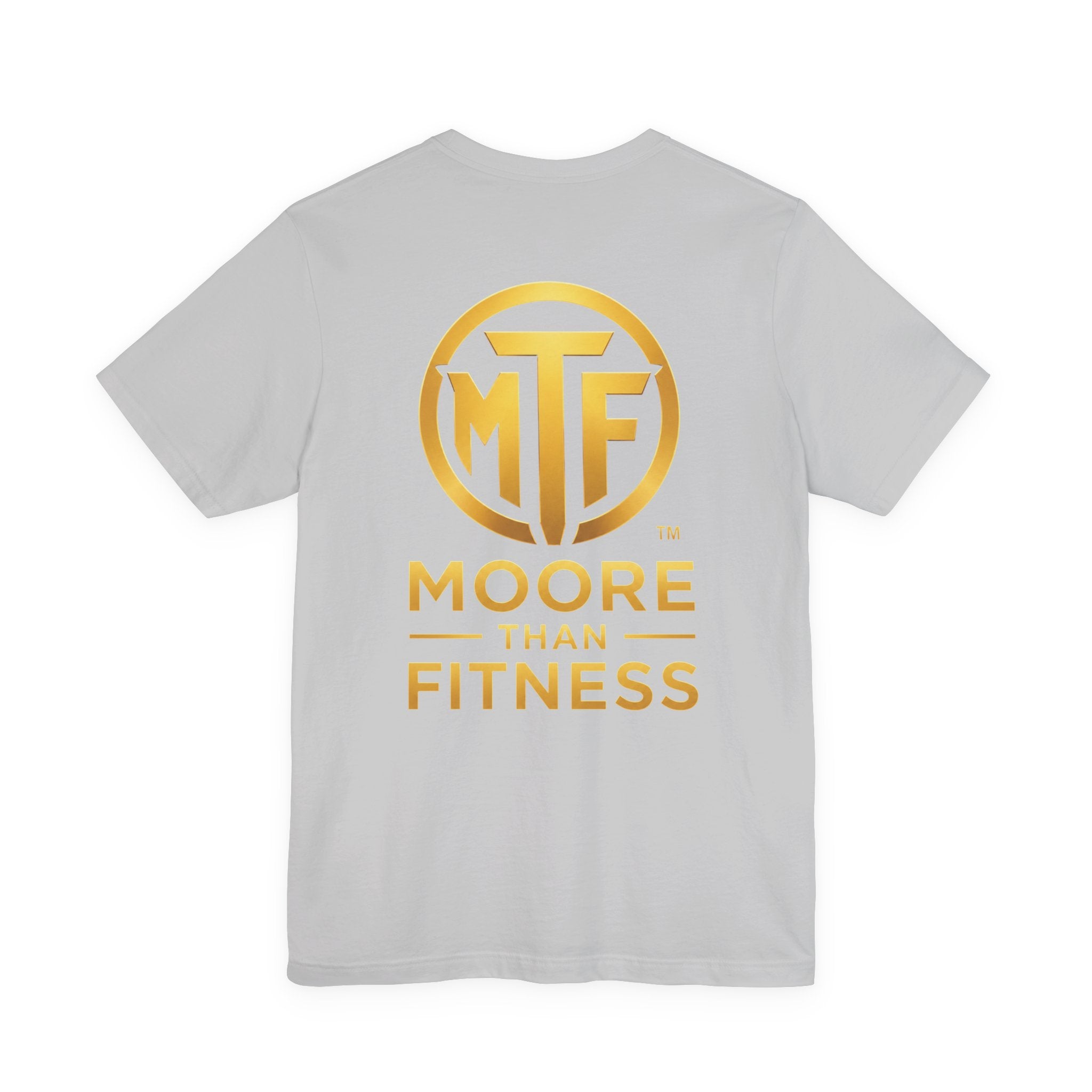 Moore Than Fitness Tee – Gold Logo Short Sleeve Shirt