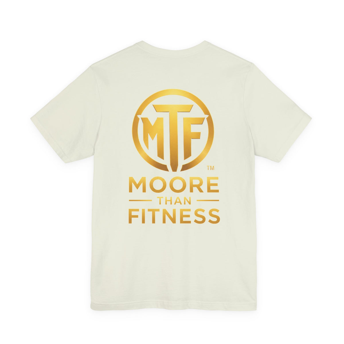Moore Than Fitness Tee – Gold Logo Short Sleeve Shirt