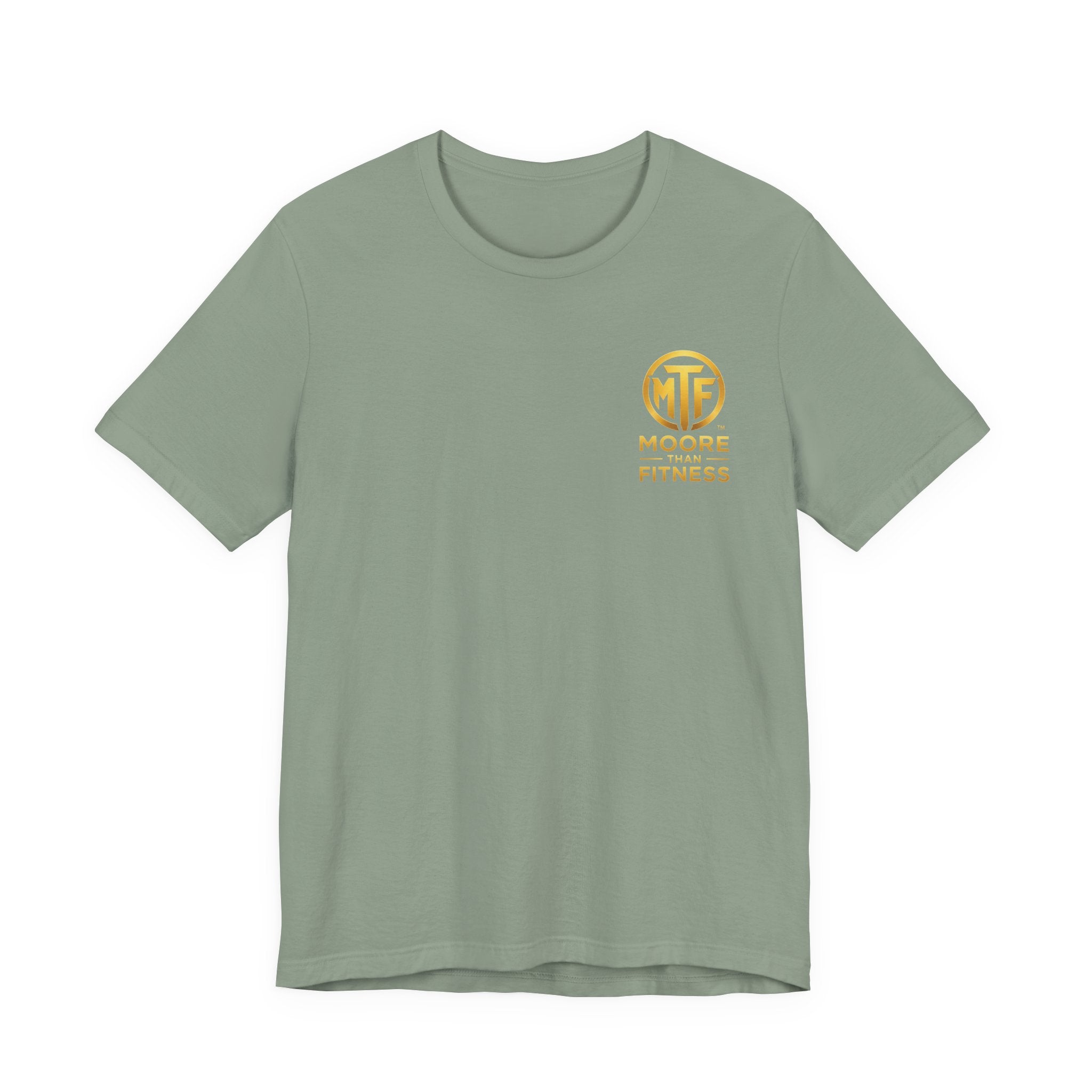 Moore Than Fitness Tee – Gold Logo Short Sleeve Shirt