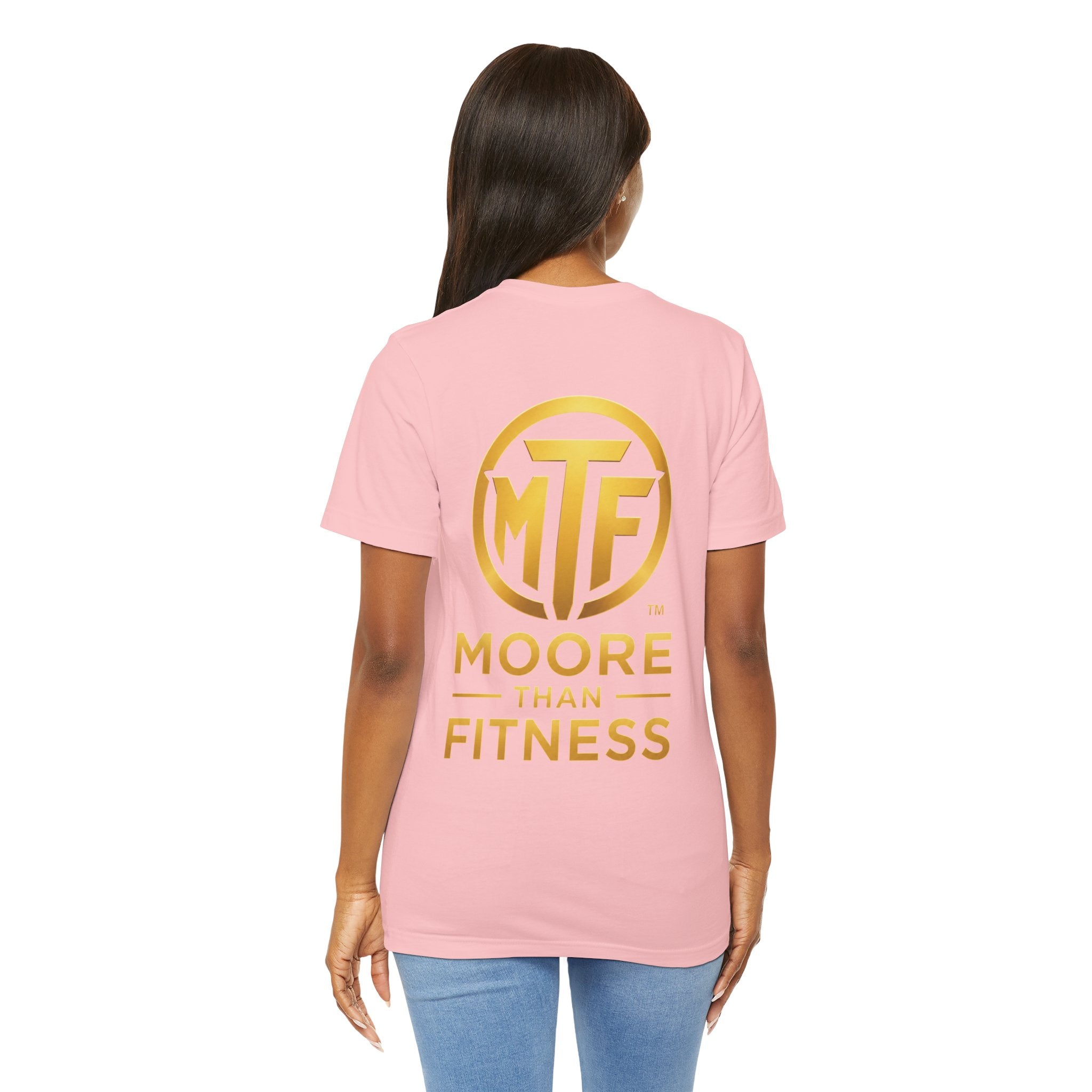 Moore Than Fitness Tee – Gold Logo Short Sleeve Shirt
