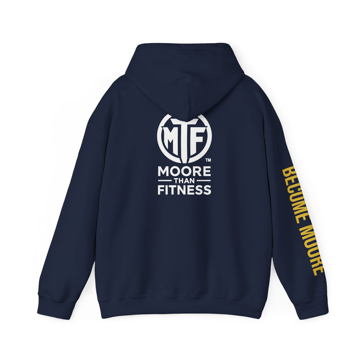 Signature Moore Than Fitness Logo Hoodie — "Become Moore" Sleeve Pullover