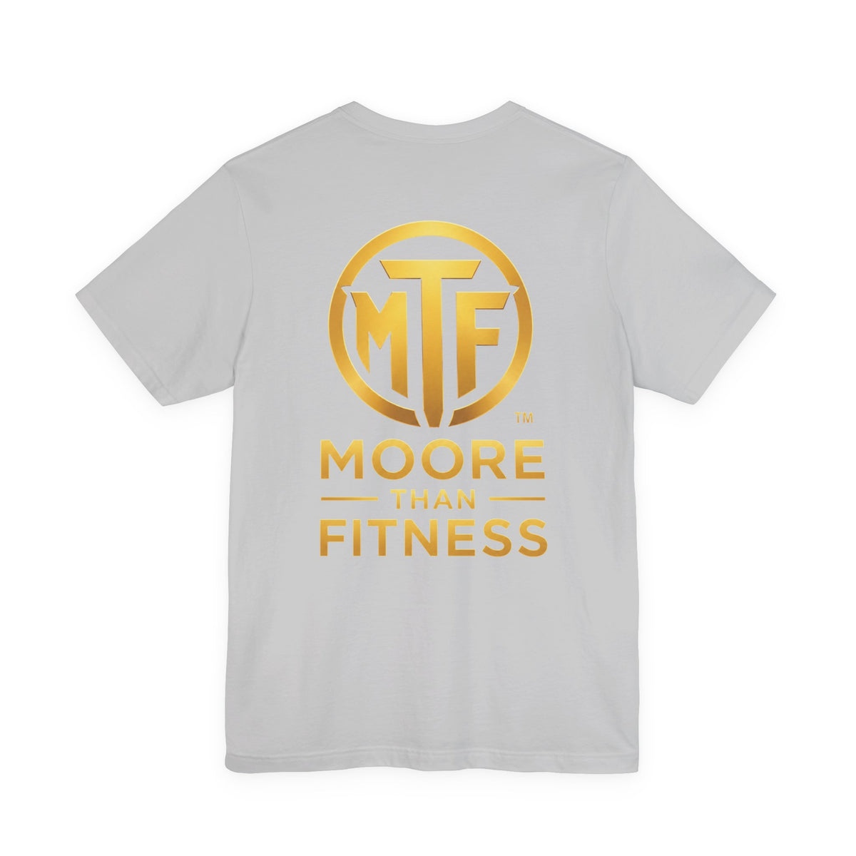 Moore Than Fitness Tee – Gold Logo Short Sleeve Shirt