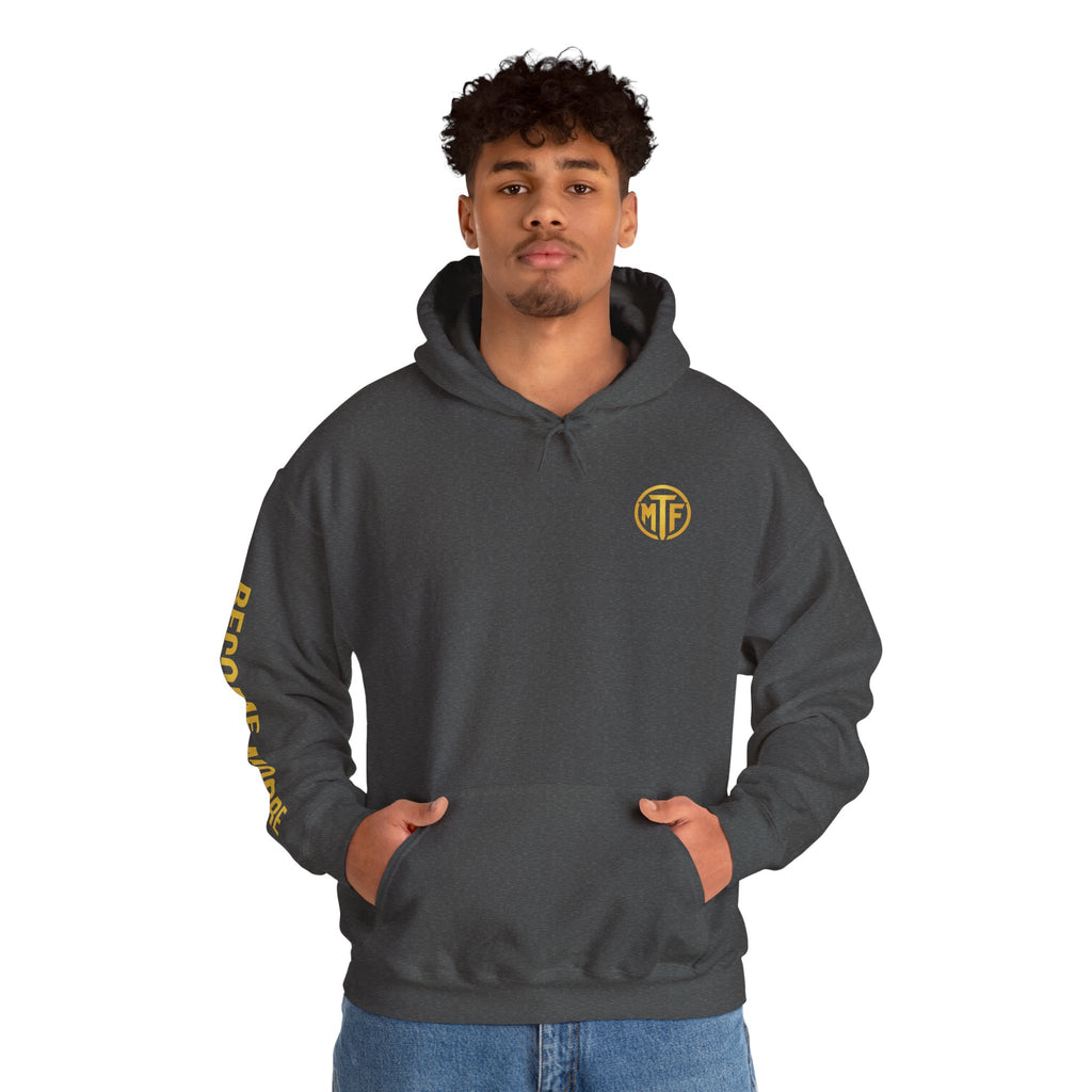 Signature Moore Than Fitness Logo Hoodie — "Become Moore" Sleeve Pullover