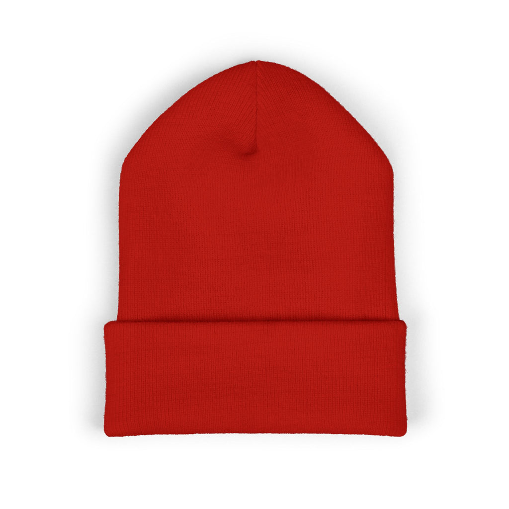 Embroidered Monogram Cuffed Beanie — Classic Knit Winter Hat