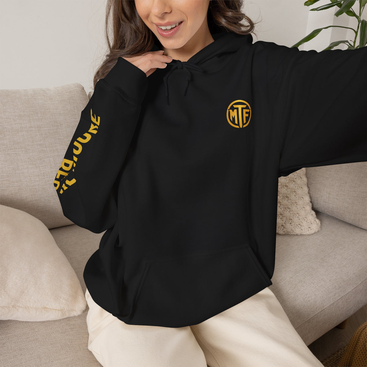 Signature Moore Than Fitness Logo Hoodie — "Become Moore" Sleeve Pullover