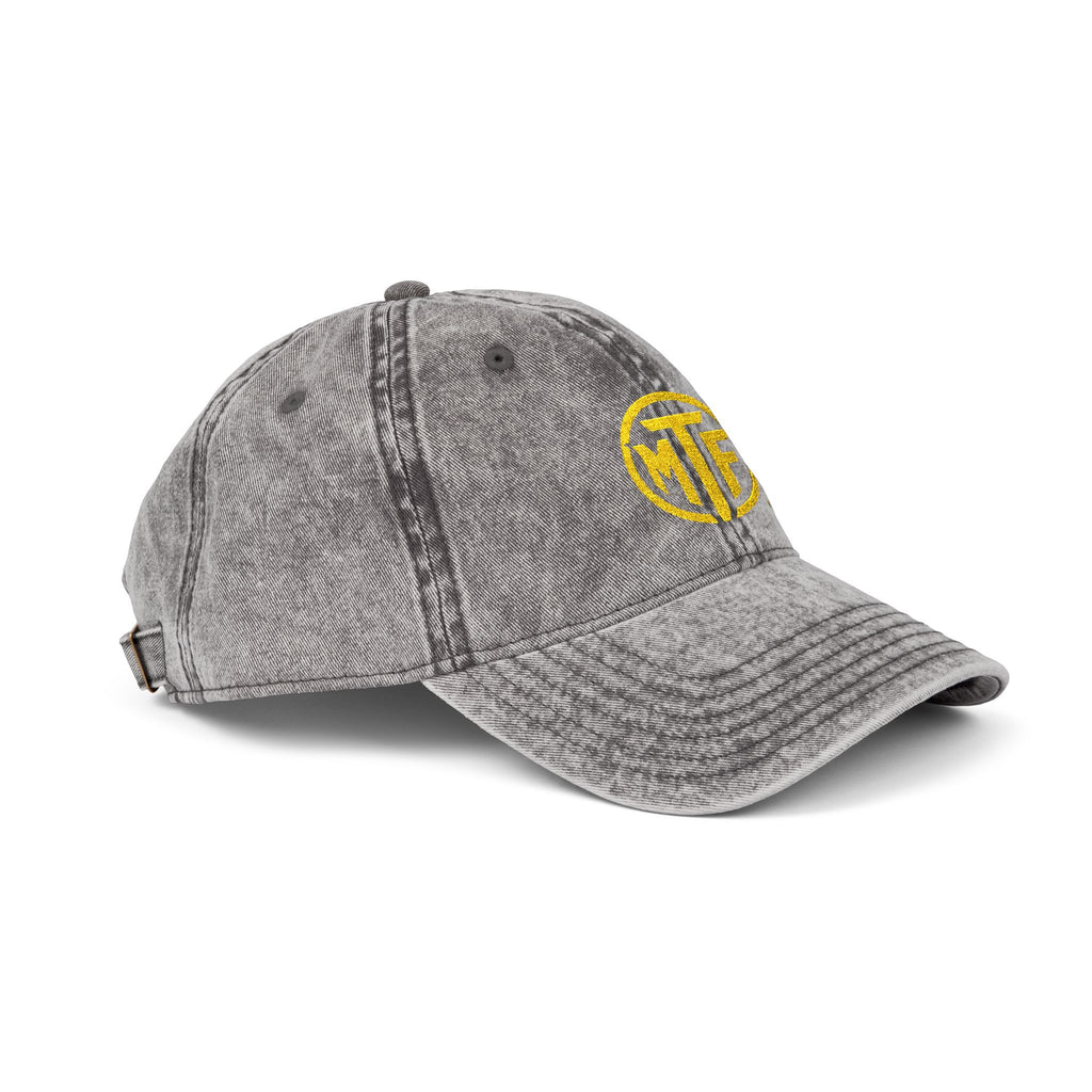 Vintage Embroidered Cap — Distressed Monogram Dad Hat