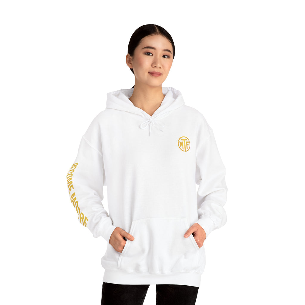 Signature Moore Than Fitness Logo Hoodie — "Become Moore" Sleeve Pullover