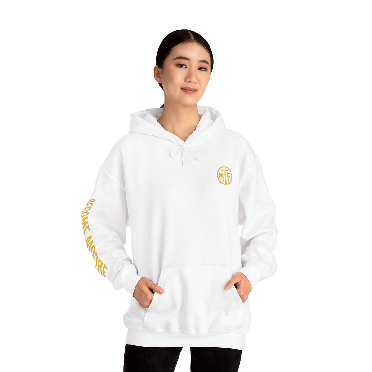 Signature Moore Than Fitness Logo Hoodie — "Become Moore" Sleeve Pullover