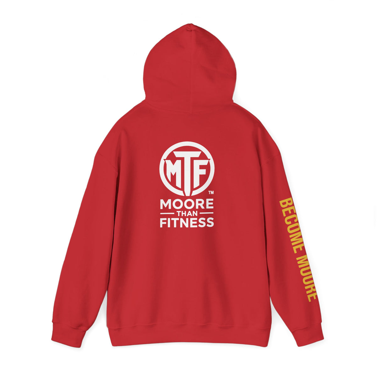 Signature Moore Than Fitness Logo Hoodie — "Become Moore" Sleeve Pullover