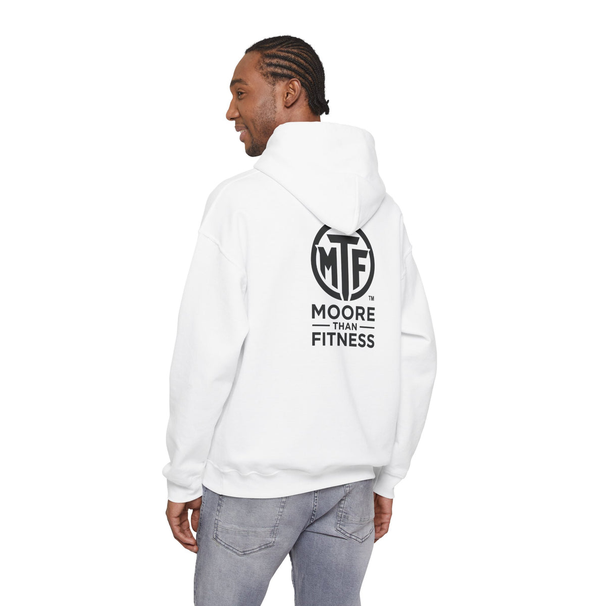 Signature Moore Than Fitness Logo Hoodie — "Become Moore" Sleeve Pullover