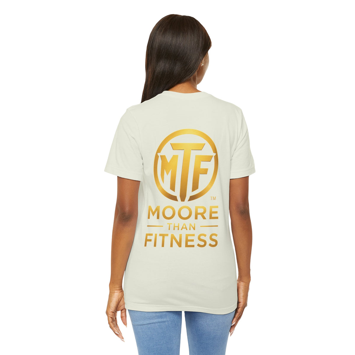 Moore Than Fitness Tee – Gold Logo Short Sleeve Shirt