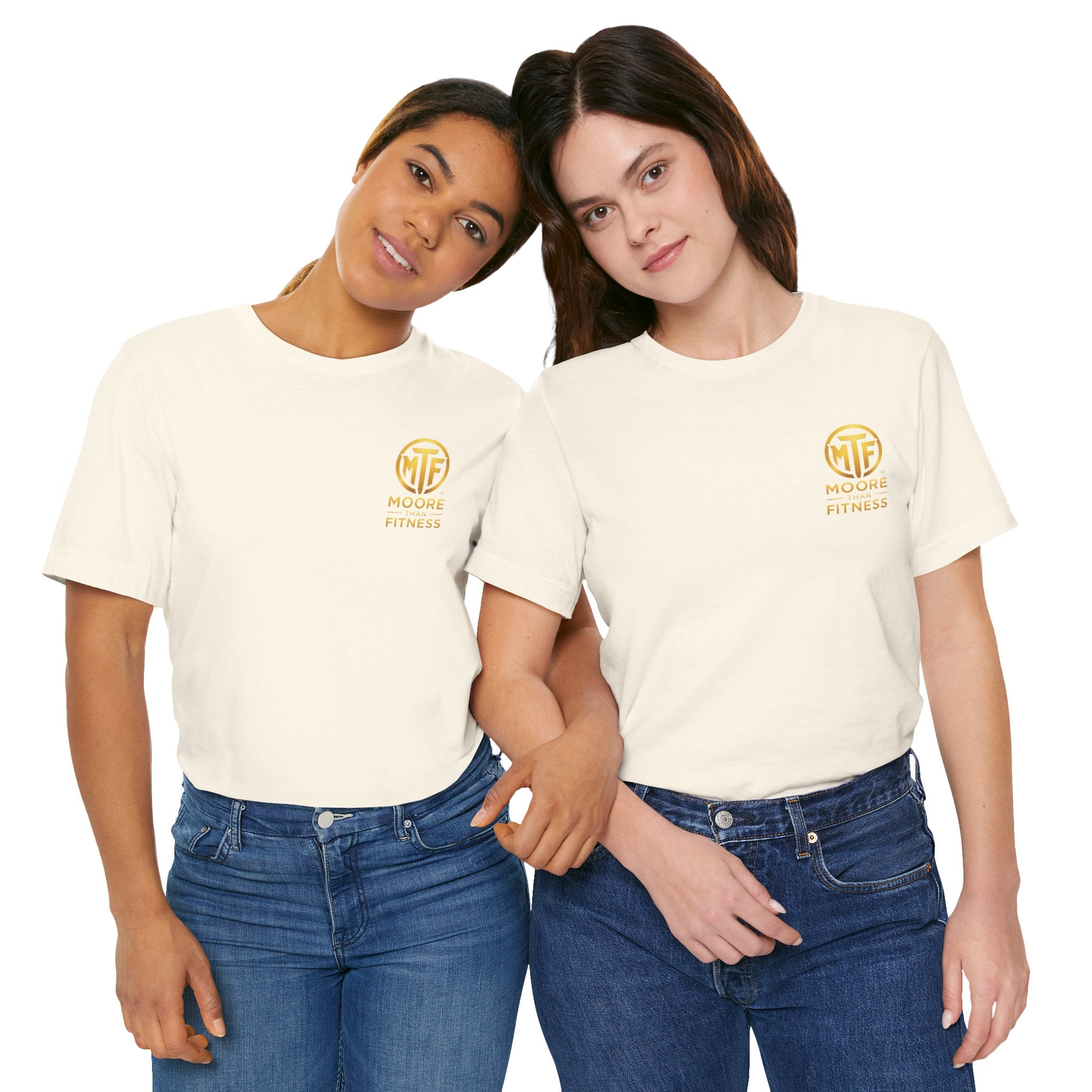 Moore Than Fitness Tee – Gold Logo Short Sleeve Shirt