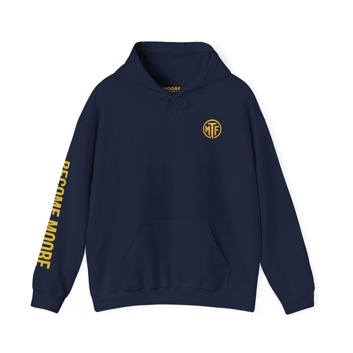 Signature Moore Than Fitness Logo Hoodie — "Become Moore" Sleeve Pullover