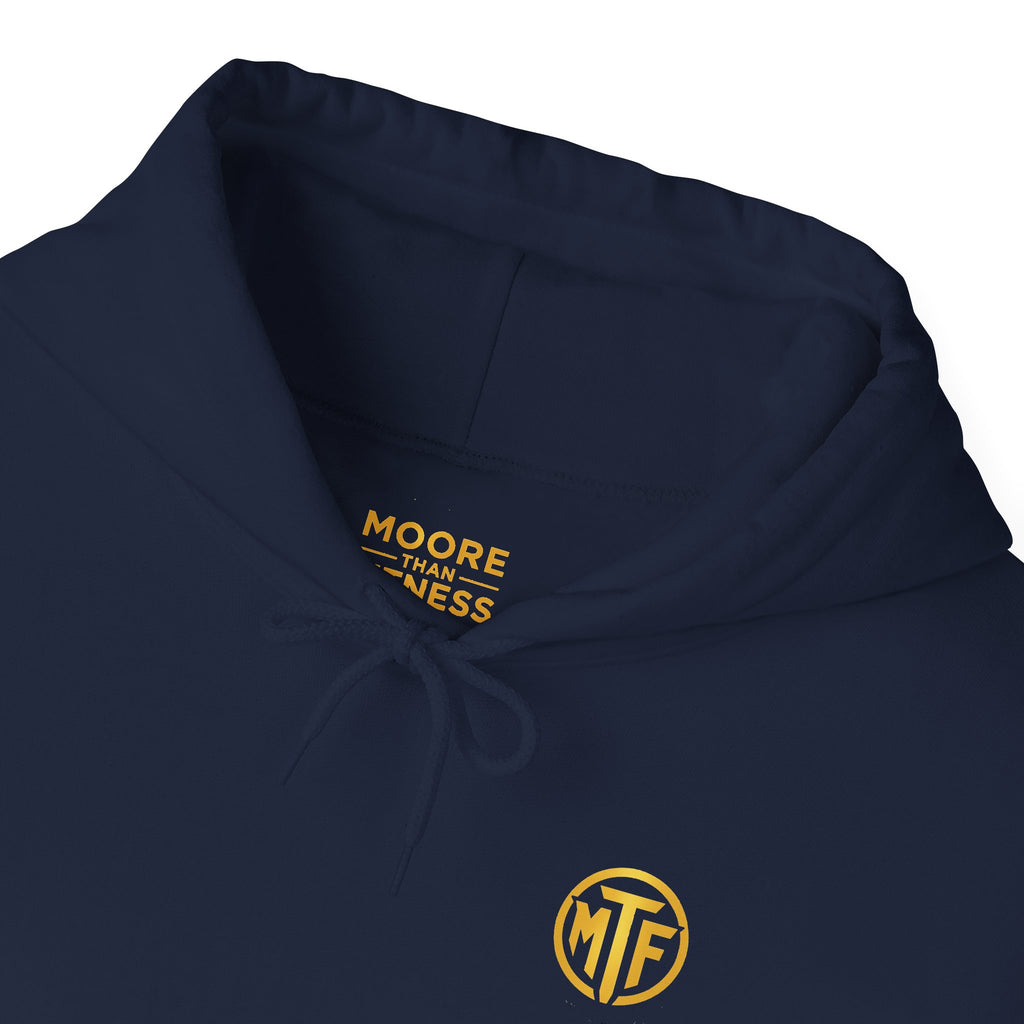 Signature Moore Than Fitness Logo Hoodie — "Become Moore" Sleeve Pullover