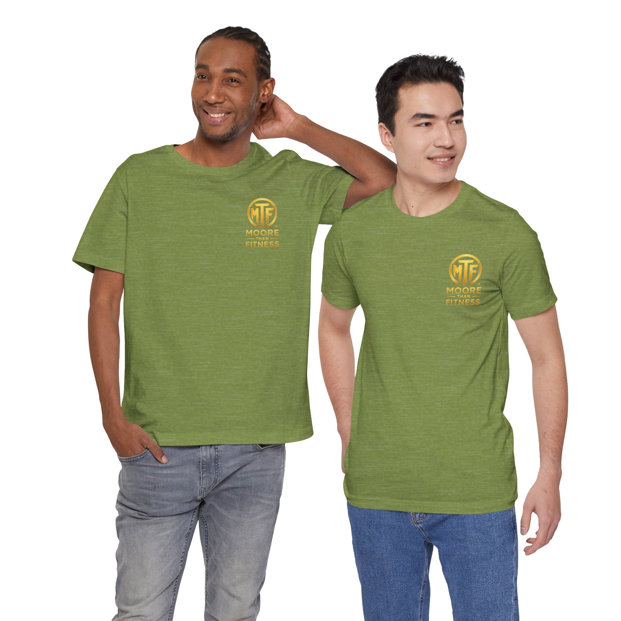 Moore Than Fitness Tee – Gold Logo Short Sleeve Shirt