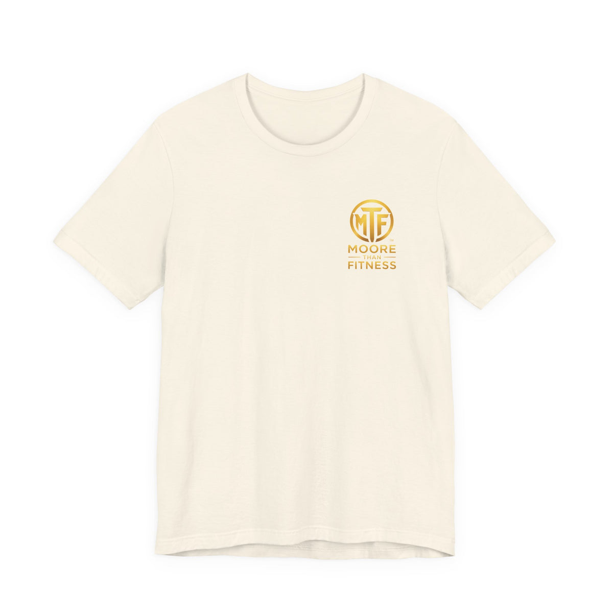 Moore Than Fitness Tee – Gold Logo Short Sleeve Shirt