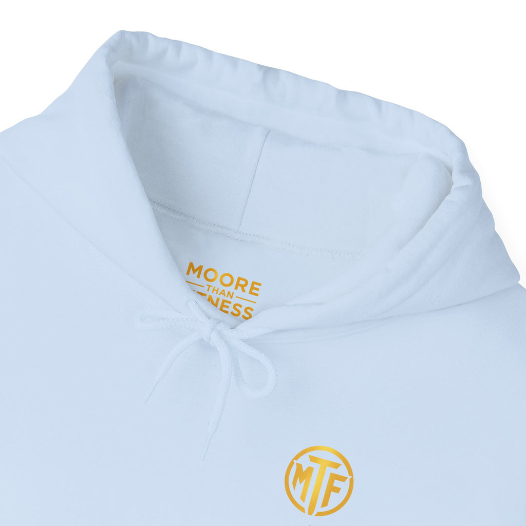 Signature Moore Than Fitness Logo Hoodie — "Become Moore" Sleeve Pullover