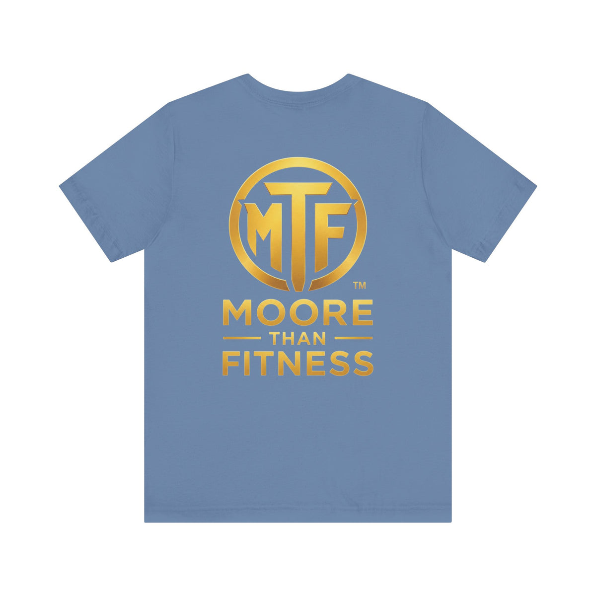 Moore Than Fitness Tee – Gold Logo Short Sleeve Shirt
