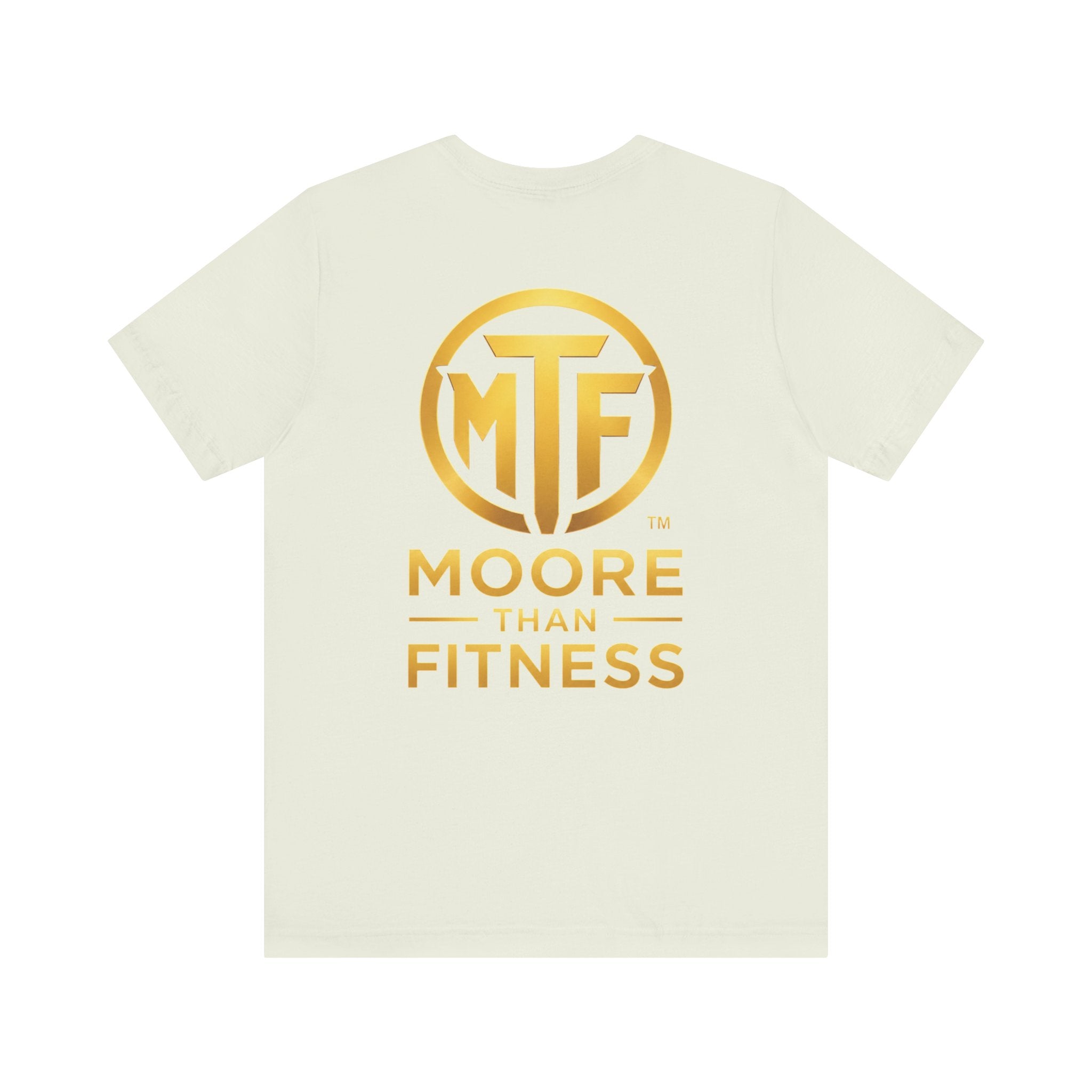 Moore Than Fitness Tee – Gold Logo Short Sleeve Shirt