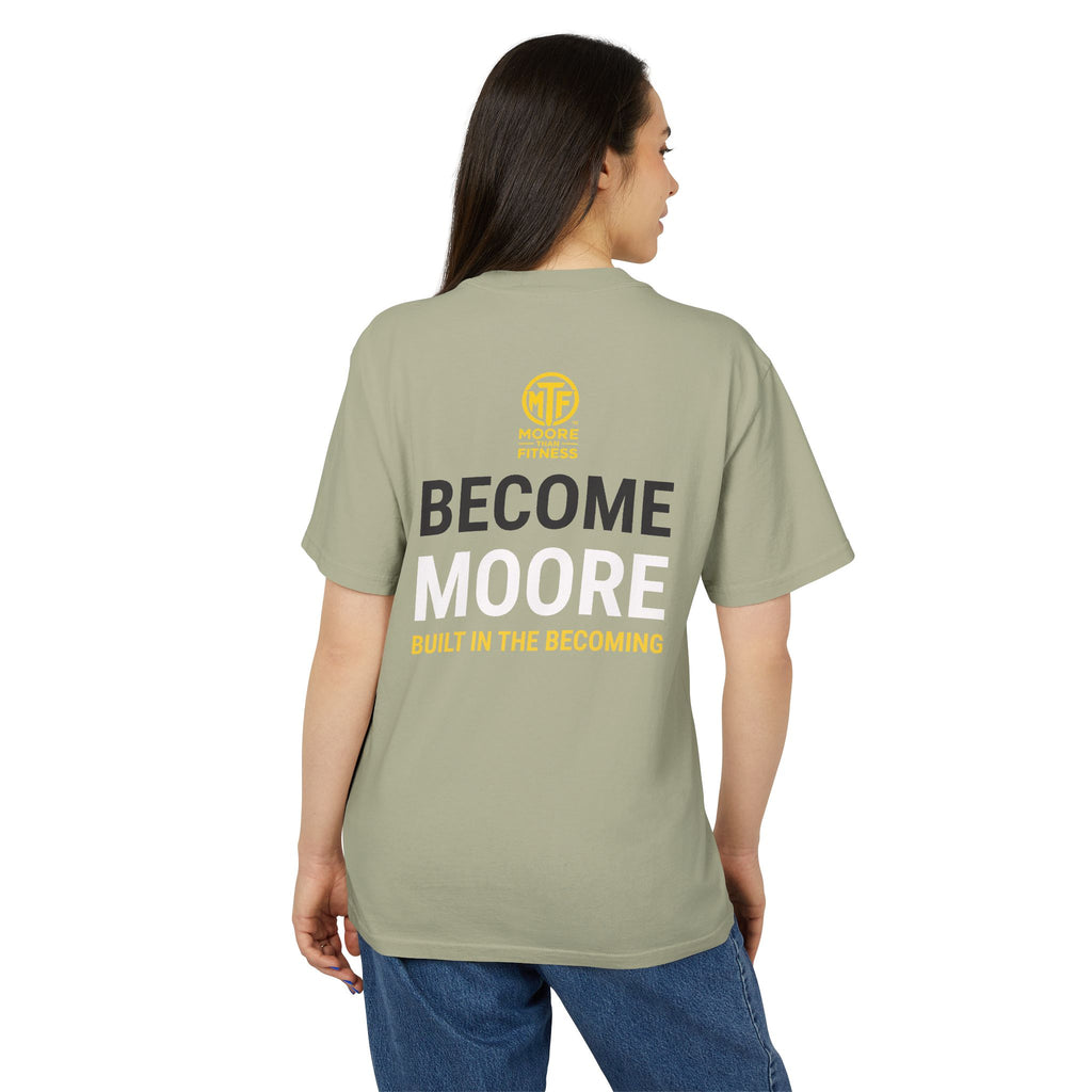 Become Moore Tee — 'Become Moore: Built in the Becoming' Motivational Crewneck