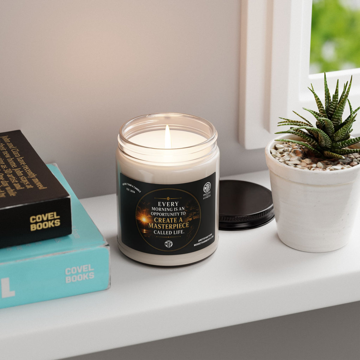 Inspirational Soy Candle 9oz — "Every Morning Is An Opportunity" Scented Jar