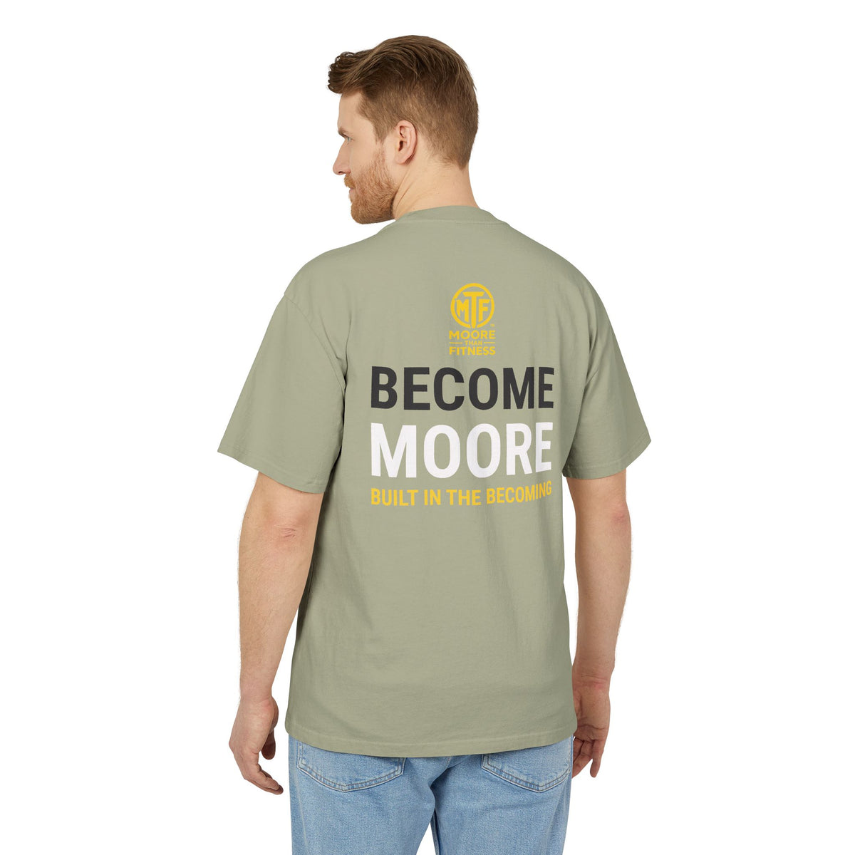 Become Moore Tee — 'Become Moore: Built in the Becoming' Motivational Crewneck