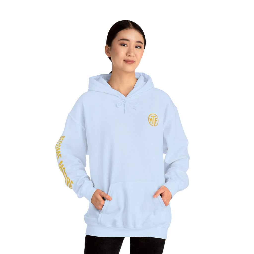 Signature Moore Than Fitness Logo Hoodie — "Become Moore" Sleeve Pullover