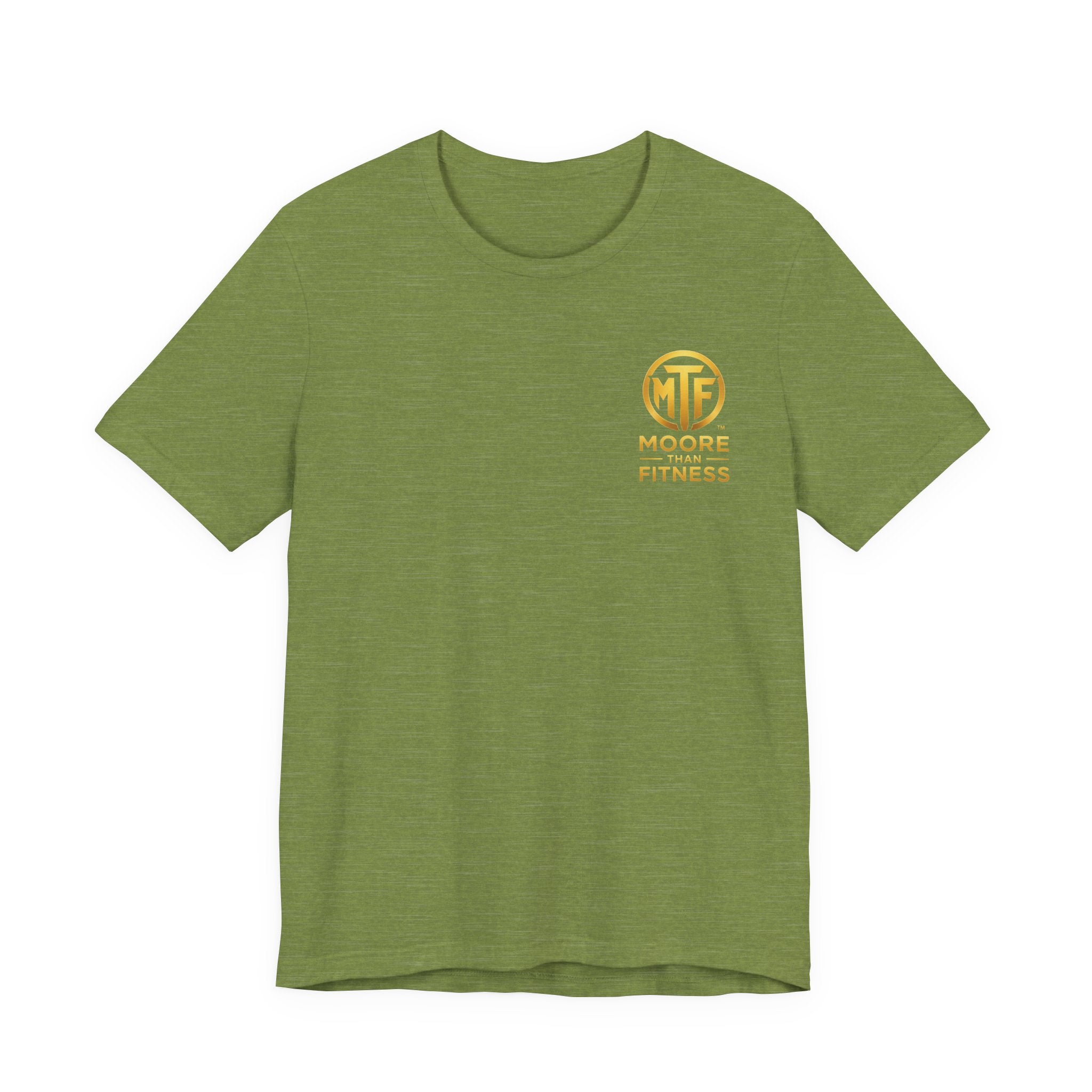 Moore Than Fitness Tee – Gold Logo Short Sleeve Shirt