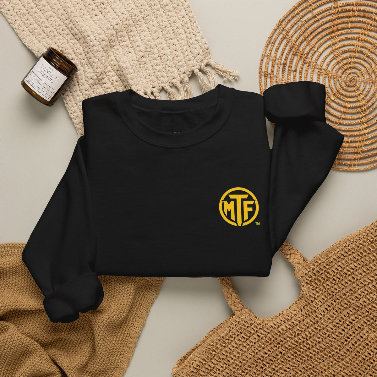 Crewneck Sweatshirt — "Unfinished by Design" Minimal Logo Pullover