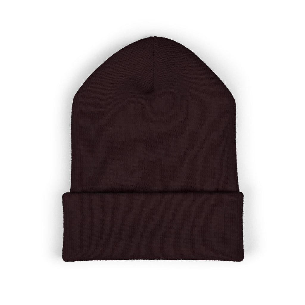 Embroidered Monogram Cuffed Beanie — Classic Knit Winter Hat