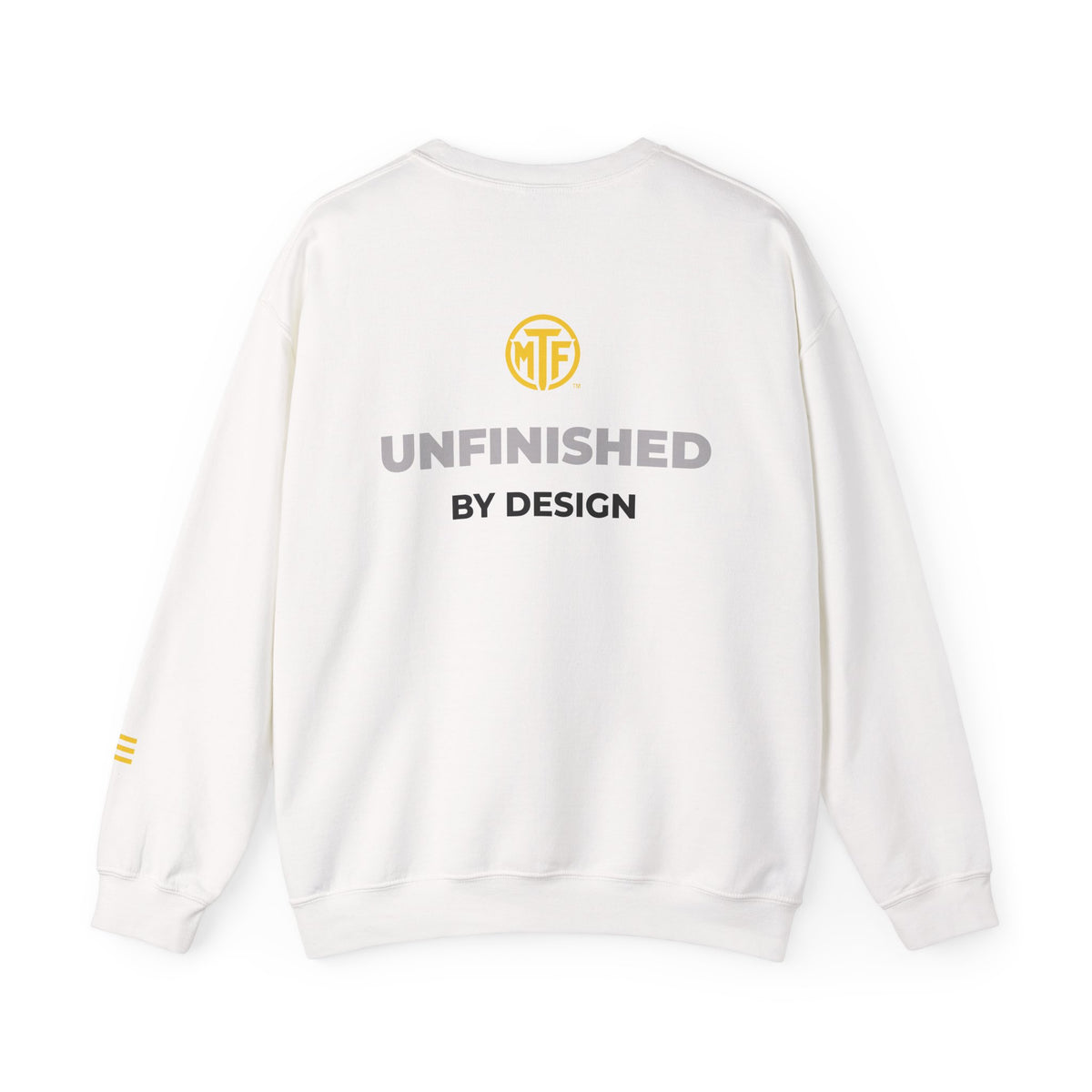 Crewneck Sweatshirt — "Unfinished by Design" Minimal Logo Pullover