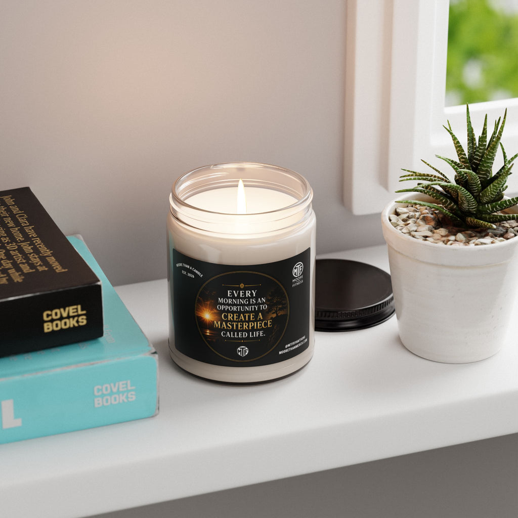 Inspirational Soy Candle 9oz — "Every Morning Is An Opportunity" Scented Jar