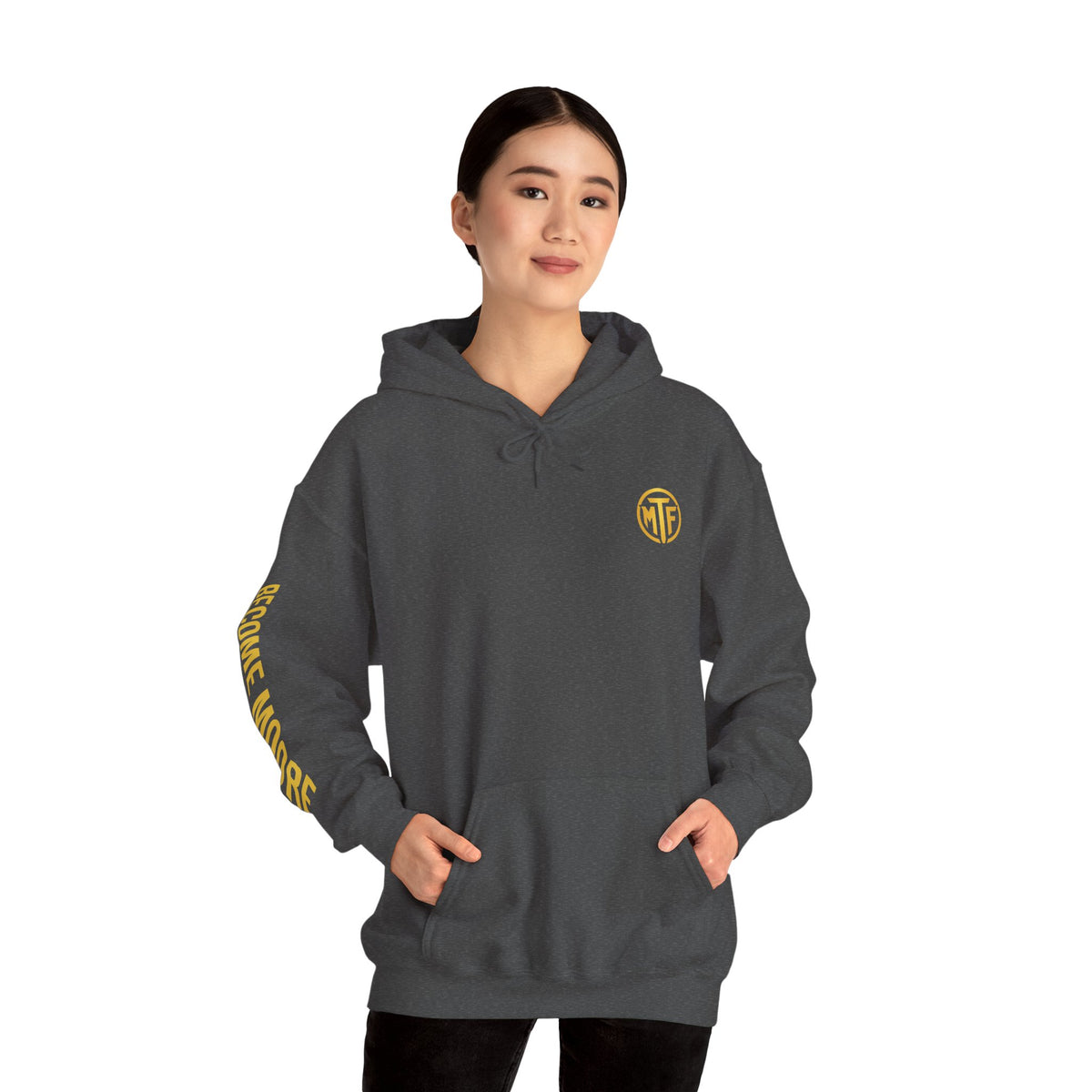 Signature Moore Than Fitness Logo Hoodie — "Become Moore" Sleeve Pullover