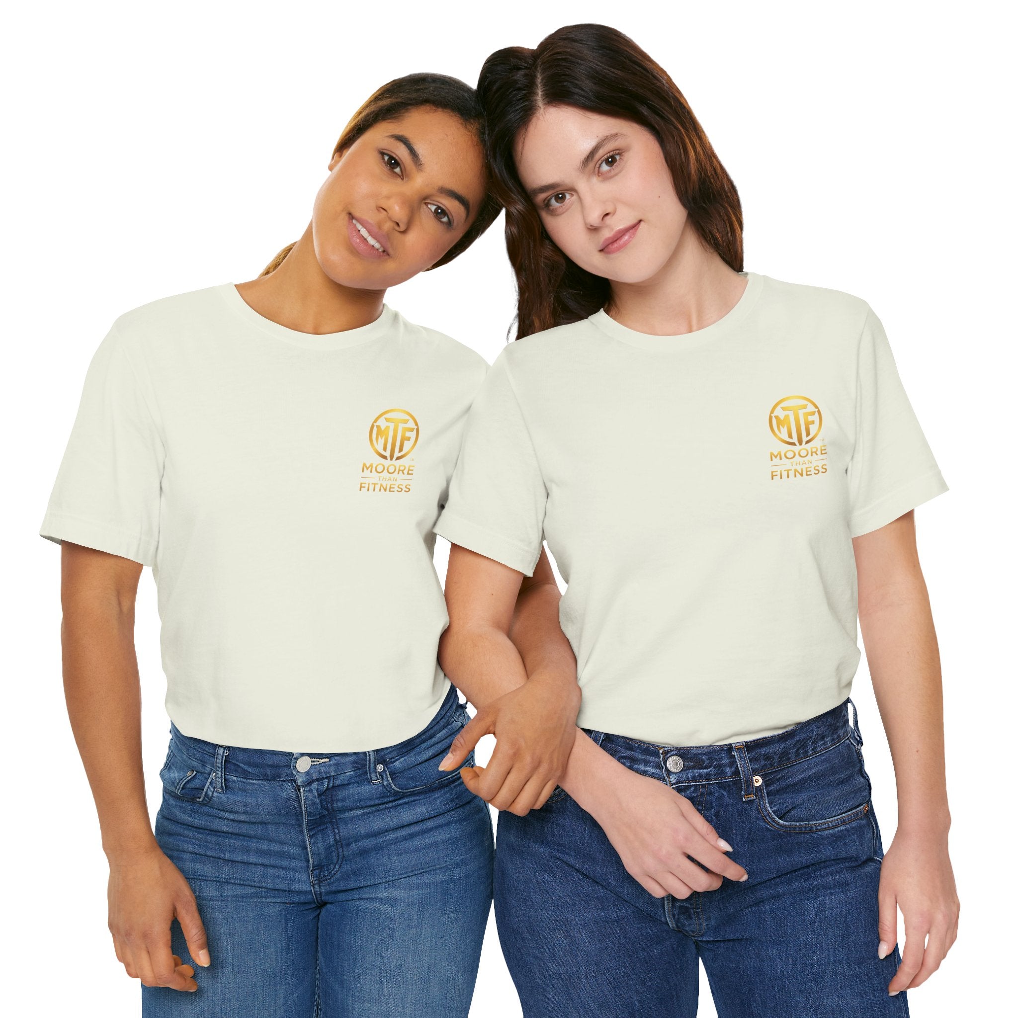 Moore Than Fitness Tee – Gold Logo Short Sleeve Shirt